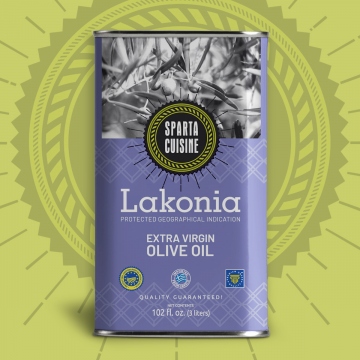Sparta Cuisine olive oil PGI Lakonia EVOO LefKa 3L tall FINAL