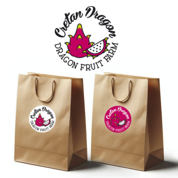Λογότυπο φούξια με το φρούτο dragon Cretan Dragon Fruit